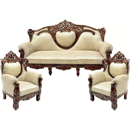 Complete High-Crown Silk Fabric Sofa Set | Luxury Gold Leaf Wedding Furniture with Tables