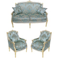 Complete High-Crown Tufted Sofa Set | Luxury Gold Leaf Wedding Lounge Furniture