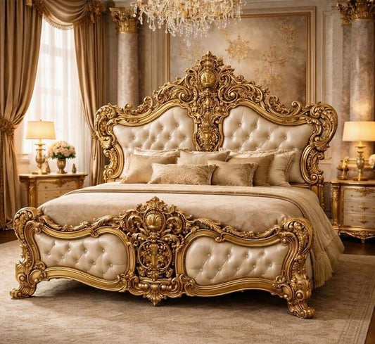 Premium Chinioti Antique Bed Set | Luxury Master Bedroom Custom Made Wedding Furniture