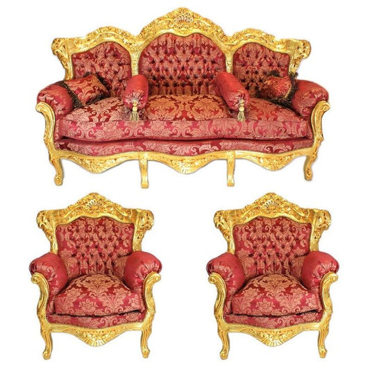 Complete Antique White Victorian Sofa Set | Luxury European Style Wedding Lounge Furniture