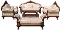 Complete White Leatherette Crown Sofa Set | Luxury Gold Leaf Wedding Furniture with Tables