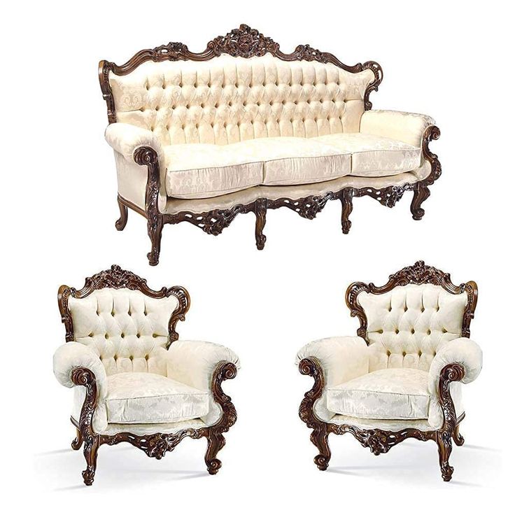 Complete Royal Gold Leaf Sofa Set | Luxury Floral Fabric Wedding Furniture