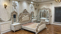 Chiniot Furniture Olimpos Deluxe Bedroom Set: Luxurious Gold-Carved Elegance for Timeless Living