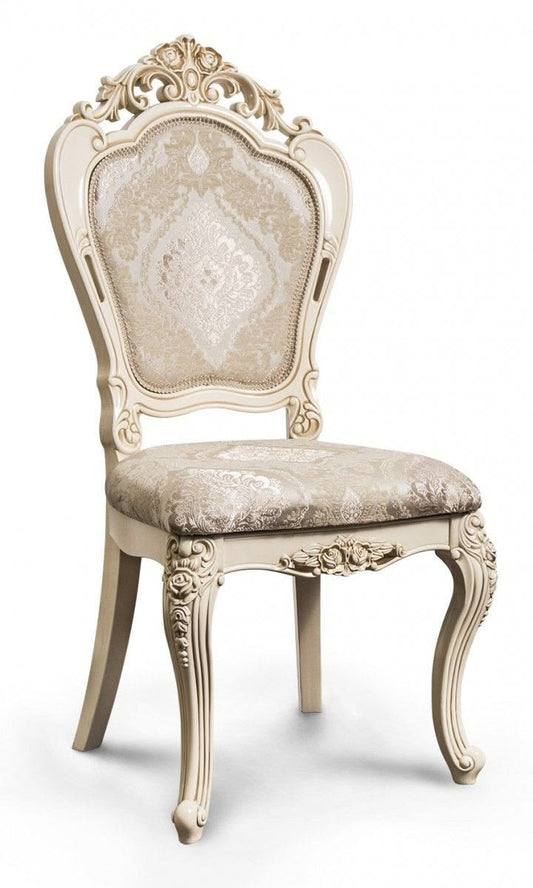 👑 Luxury Victorian Accent Chairs (Pair) | Premium Off-White &amp; Gold Bedroom Chairs 👑