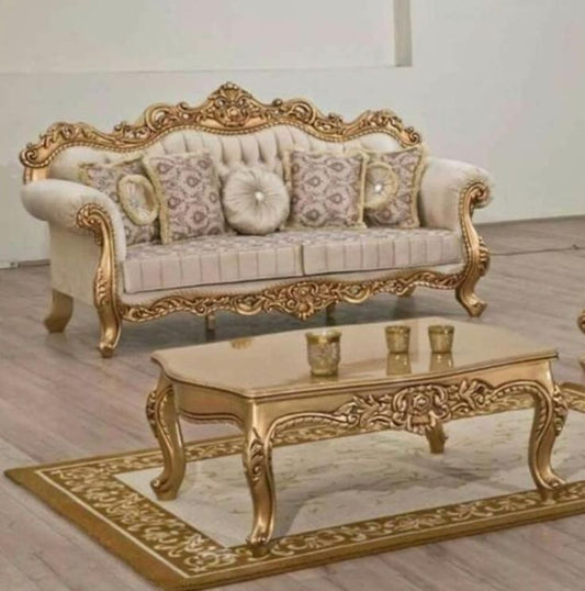 ✨ Royal Gold Luxury Sofa Set – Elegant Living Room Collection ✨