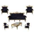 Complete White Leatherette Crown Sofa Set | Luxury Gold Leaf Wedding Furniture with Tables