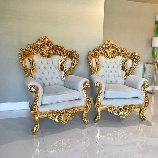 🌟 Exquisite Victorian Style High-Back Royal Chairs 🌟