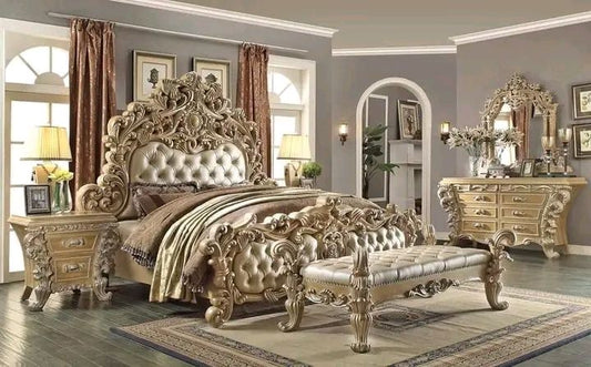 👑 Royal Majesty Luxury Bedroom Set – Premium Hand-Carved Design | Elegant & Timeless 👑